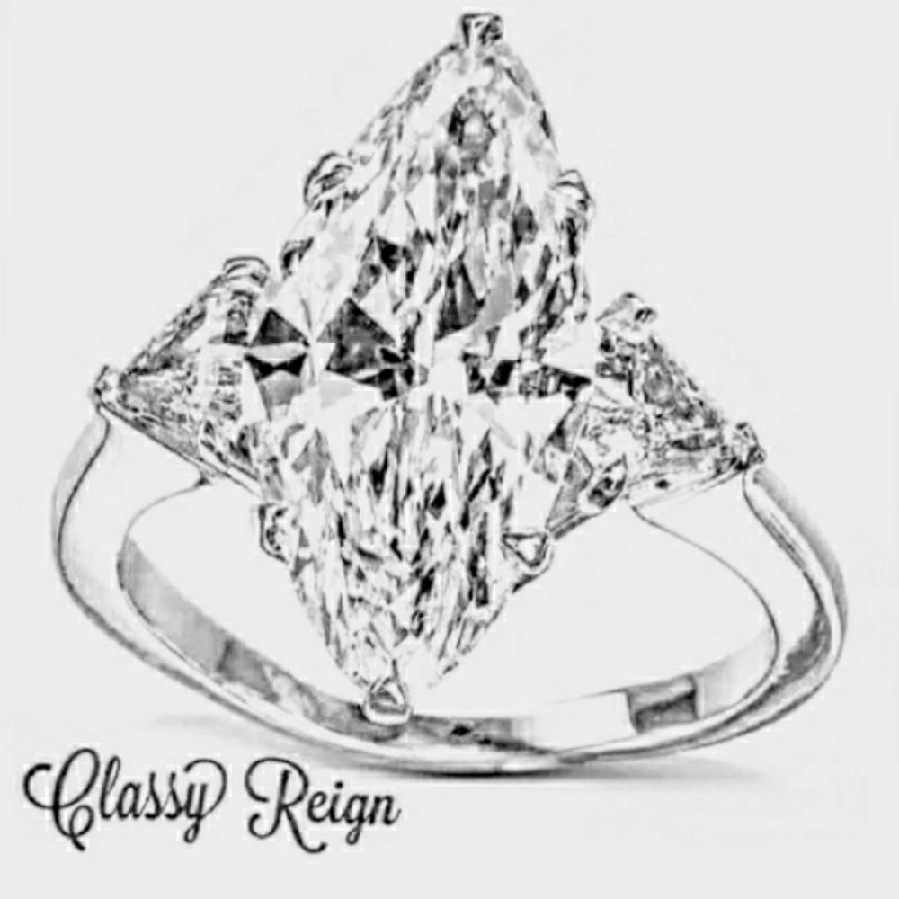 Marquis Diamond Stimulant ring 
Over 5 ct of Bling